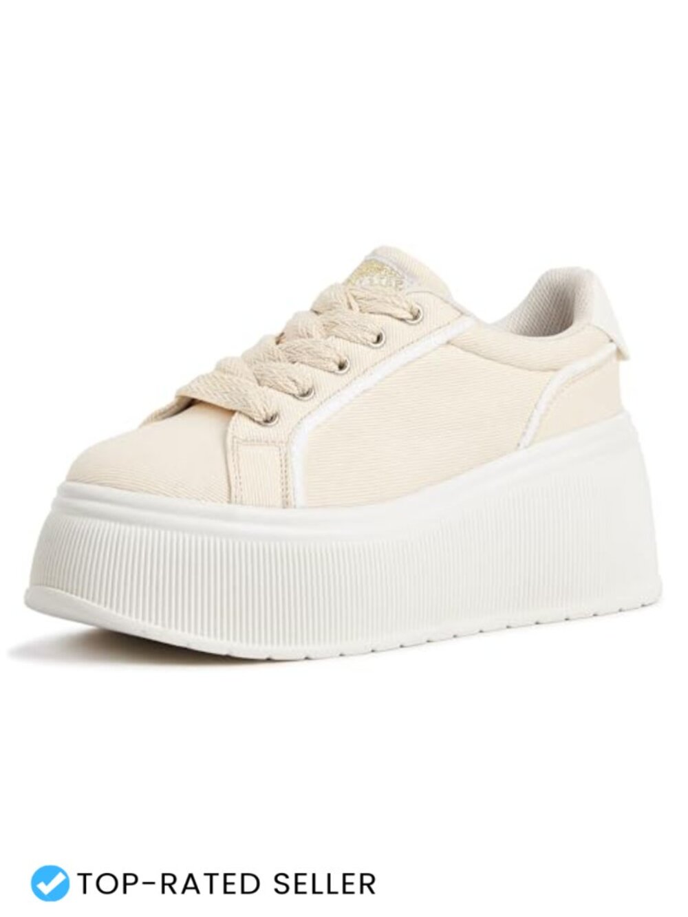 Platform Wedge Canvas Sneakers Lace-Up